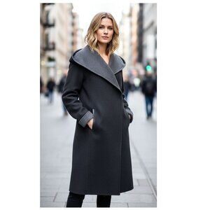 Mackage Joslyn Wool / Alpaca Coat, Black and Grey, Women's Size Small